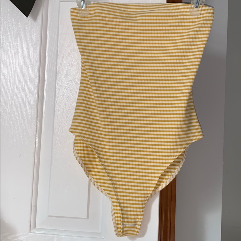 Forever21 Striped Strapless Bodysuit
